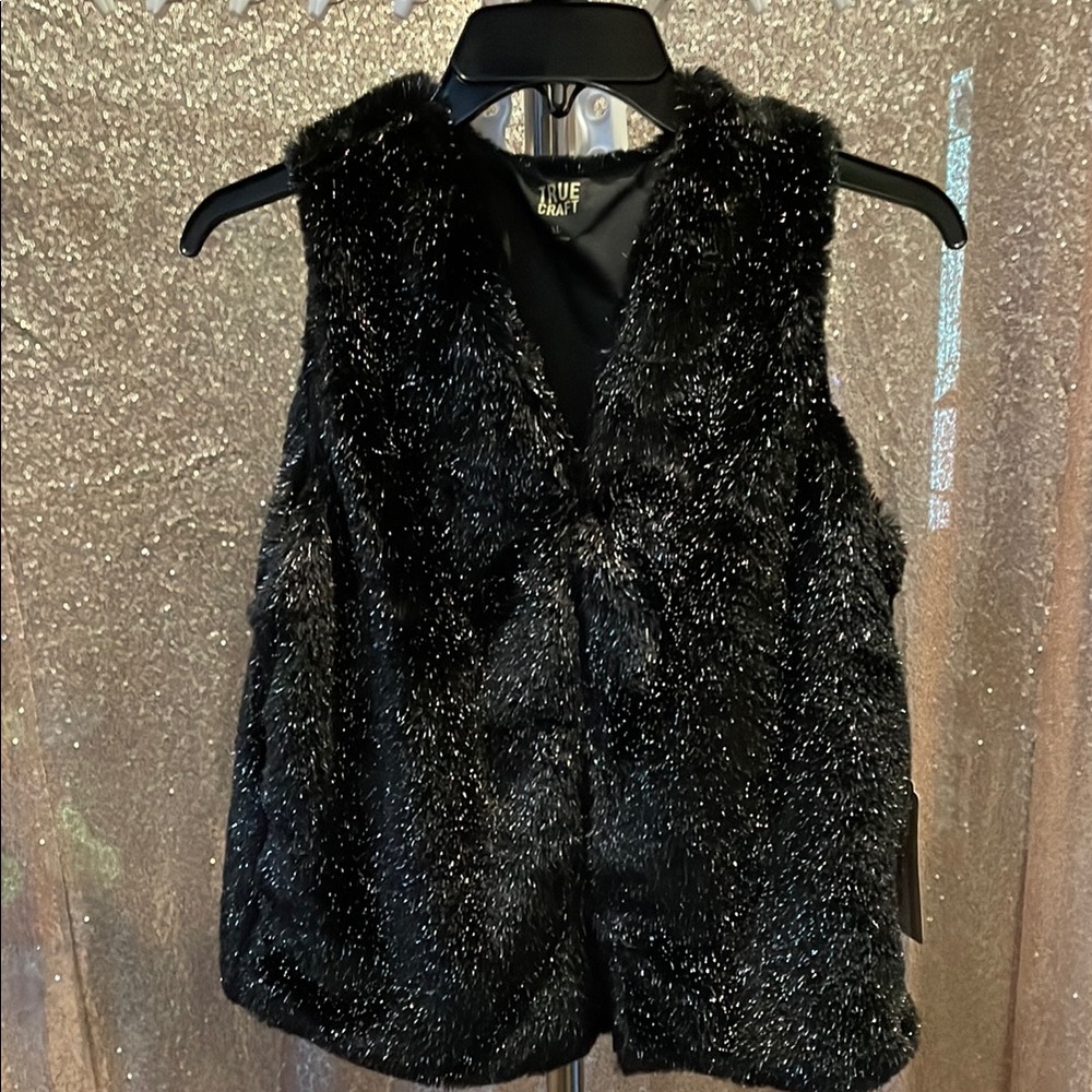 Craft Black Sparkle Trim Vest NWT